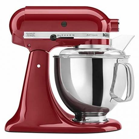 KitchenAid KSM150PSER Artisan מיקסר סטנד להטיית ראש עם מגן מזיגה,