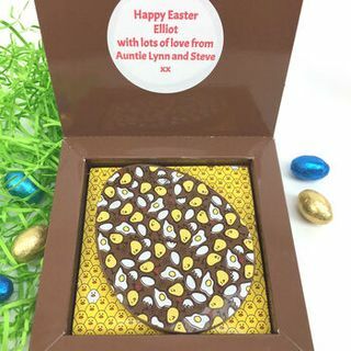 הודעה אישית Chocolate Yellow Chick Egg Easter Egg