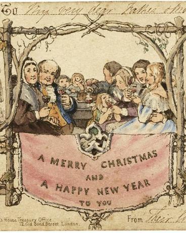 כרטיס חג המולד הראשון, 1843