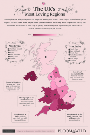 Bloom & Wild - האזורים הכי אוהבים בבריטניה