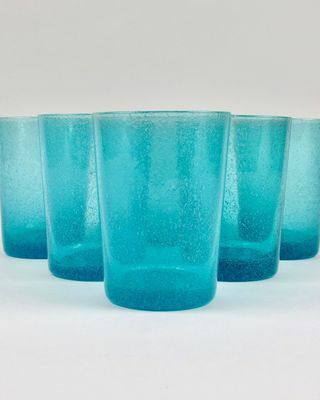 סט של 6 כוסות זכוכית ממוחזרים