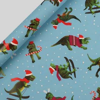 סקי דינוזאורים נייר עטיפה לחג המולד 